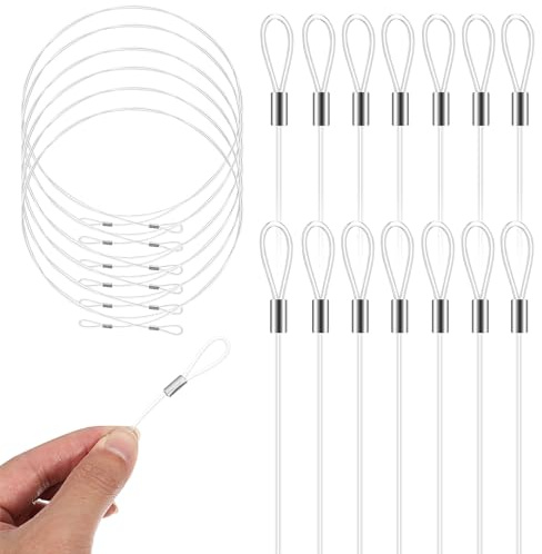 Yardenfun 12 Stück Transparente Nylon Aufhängeschnur 1,5m Mit Schlaufen Zum Aufhängen Von Kleidung Und Ornamenten Unsichtbar Und Belastbar Für Zuhause
