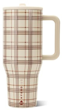 HydroJug Traveler Isolierbecher mit Griff & Strohhalm, 1.134 g, Blair | Dreifach wandisoliert, Klapp-Trinkhalm-Deckel, auslaufsicher, Edelstahl, Becherhalterfreundlich, BPA-frei, spülmaschinenfest