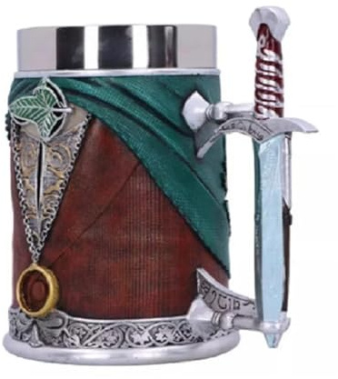 600ml Lord Rings Mug Beer Mugs Large Capacity Resin Stainless Steel Creative Handle Bar Wine Coffee Drinkware Cup