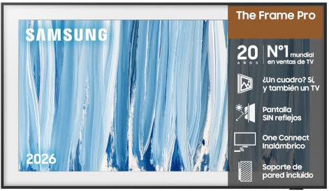 Samsung TV 75 Pulgadas The Frame Pro LS03HW 4K Televisor Cuadro con diseño Elegante sin Cables, galería de Arte y Pantalla antirreflejos Glare Free