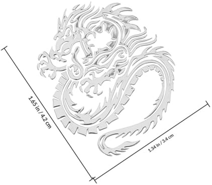 HANABASS Autocollant Métallique Dragon Chinois en Alliage de Nickel Brillant 2 Pièces, Décoration Voiture Élégante et Auto-adhésive, Autocollant Stylé pour Véhicule, Moto et Camion, Déco
