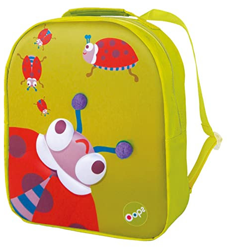 Bunter 3D Kinderrucksack von Oops SA mit Marienkäfer Motiv, Kinderrucksack ab 18 Monate, (Rucksack für Jungen und Mädchen, verstellbarer Tragegurt, Maße: 30x24x14cm), Mehrfarbig