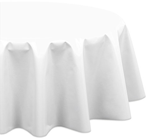 Wachstuchtischdecke OVAL RUND ECKIG Farbe u. Größe wählbar, Tischdecke Wachstuch abwischbar, Uni Einfarbig (Eckig 140x300 cm, Weiß)