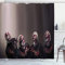 ABAKUHAUS Magier Duschvorhang, Schreien Scary Zombies, Stoffliches Gewebe Badezimmerdekorationsset mit Haken, 175 x 180 cm, Schwarz