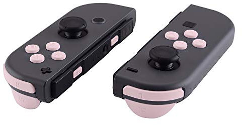 eXtremeRate Boutons de Remplacement Complet pour nintendo Switch Joycon, Compatible avec Modèle OLED, ABXY Direction Home Plus Moins L R ZL ZR SR SL Trigger pour Joycon Manette,Rose