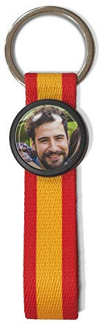 LolaPix Llavero España Personalizado con Foto, Imagen o Nombre. Llavero Textil con Bandera. Regalo Personalizado. España