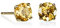 Anakao Ohrringe für Damen mit natürlichen Edelsteinen. Citrin Ohrstecker aus 9 Karat Gold, besetzt mit 6 mm Edelsteinen. Massiver Gold-Ohrschmuck für Frauen