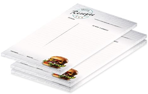 PRICARO Rezeptblock American Burger, A4, 25 Blatt, 3 Stück