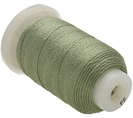 The Beadsmith Pure Silk Cord – Green, Size F (0.348 mm/0.0137”), 140 Yards (420 ft), 1/2-Ounce Spool