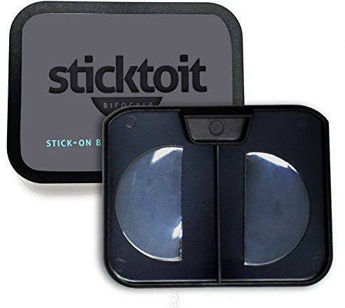 Sticktoit Stick-On Bifocal Lenses, converts any Glasses or Sunglasses to Bifocals +2.75
