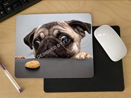 FT FLYINGTURTLES Hungry Pug - Funny Gift Premium Mouse mat pad designed