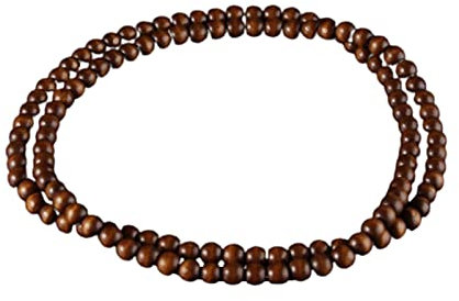 Collier Kicomvi en bois naturel de 8 mm - Collier fait à la main - Chaîne en bois africaine pour homme et femme