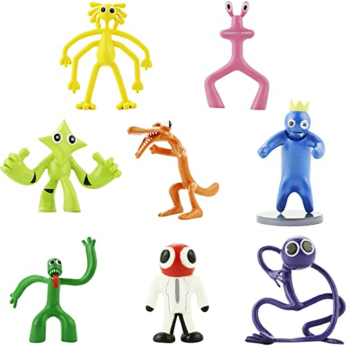 Glurak Rainbow Friends Figuren regenbogenfreunde Figuren Roblox Figuren 8 Stück Desktop-Ornamente Kinder Geburtstagskuchen Dekoration PVC Figuren Modell