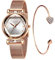 CIVO Damenuhr Rosegold Armreif Wasserdicht Mode Kleid Elegant Beiläufig Designer Quarzuhr