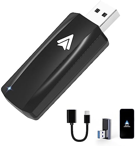 MSXTTLY Adaptateur sans Fil Android Auto, U2A-AIR Wireless Android Auto Stick, A2A Dongle Compatible avec Les Voitures équipées d'Android Auto et Android 11-15,USB C/A, 3 Adaptateurs, Noir