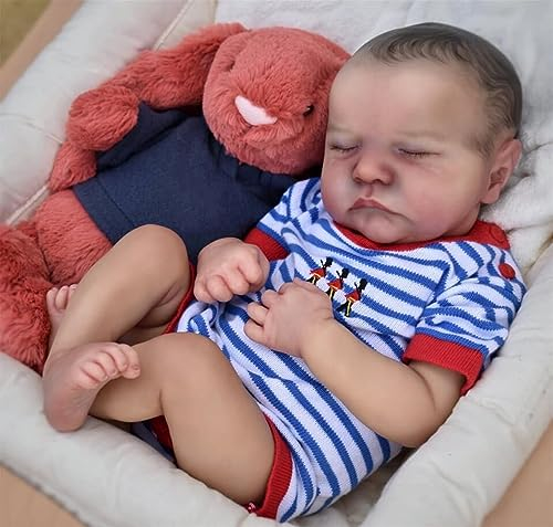 Reborn Baby Vollsilikon Lebensecht 19 Zoll 49CM Reborn Baby Mädchen Lebensechte Babypuppen,Neugeborenes Babypuppen Wie Echt, Reborn Puppen Lebensecht Mit Zubehör