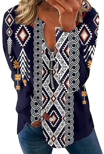 Hoodies Für Damen Top Frau Lockeres Pullover Mit Reißverschluss Polyester Luftige Arbeits Winte Pullover Women's Übergrössen Gestreifte Langarm V Ausschnitt Lässige Gelb M