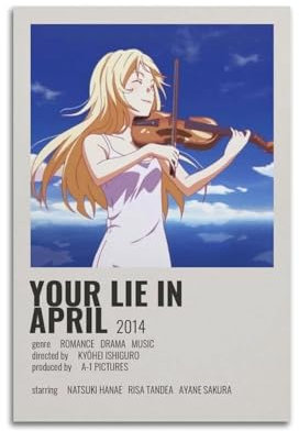 Terp Poster Your Lie in April, Wandkunst, Geschenk für Freunde, Schlafzimmer, Wohnzimmer, Dekoration, modern, ästhetisch, ungerahmt, 30 x 45 cm