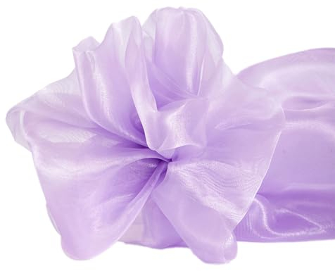 1m x 150cm Organza Stoffe zum Nähen Meterware Organzastoff Dekostoff Bekleidungsstoffe für DIY Kunsthandwerk Basteln Vorhänge Tischdecken Hochzeit Party Kleidungsdekoration,Helles Lila