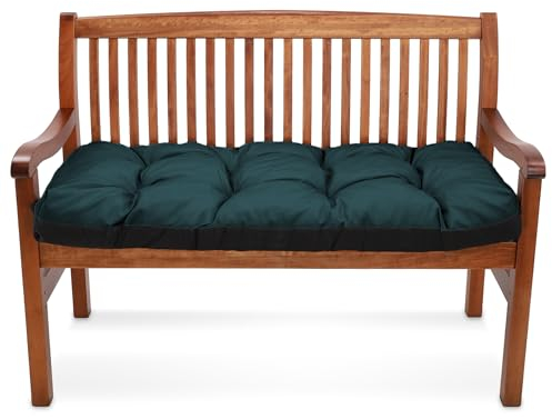 Amazinggirl Bankauflage Sitzkissen Outdoor Hollywoodschaukel Kissen 120 x 50 cm - Sitzpolster Bank Polster für Sitzbank Gartenbank und Paletten Bankkissen Indoor und Outdoorkissen Grün