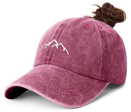 HeyCaps Pferdeschwanz Baseball Cap Damen Atmungsaktiv Verstellbare Baseballkappe Baumwolle Mütze Sonnenschutz Basecap Tennis Golf Sport Cap