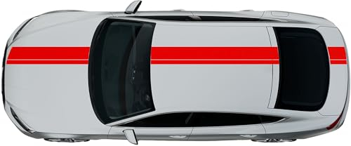 Kiwistar - Autoaufkleber Rallye Streifen - 23 x 400 cm - rot glänzend - selbstklebend - Viperstreifen für Auto, Motorhaube, Karosserie - Tuning Aufkleber Racing Deko