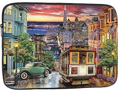 San Francisco bedruckte Laptophülle für 15 Zoll Laptop, stoßfestes Oxford-Gewebe, Laptop-Schutzhülle, Laptoptasche
