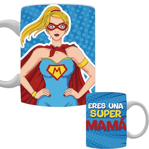 Taza Súper Mamá- Tazas Madres - Superhéroes - Regalos - Regalo Original - Taza de Café - Cerámica