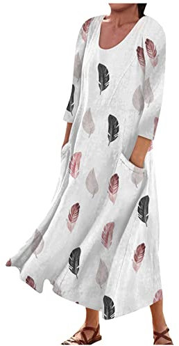 Robe Femme Chic Et Elegant, Robe De Cérémonie pour Femme Ronde Longue Short Intégré Soirée Blanche Mariage Robe Femme Enceinte Terracotta Cocktail Longue Grande Taille Été (3-Blanc,XXL)