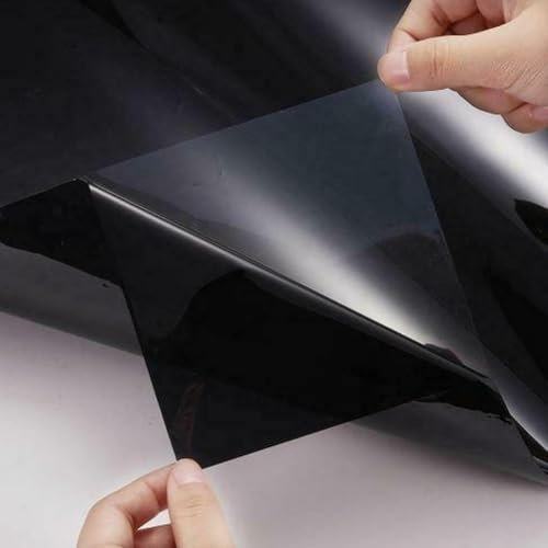 Film teinté pour Voiture - 300 cm x 50 cm - Noir Limousine - Rejet de Chaleur - Protection Contre Les Regards indiscrets - Résistant aux Rayures - Autocollant en Vinyle pour Lumière de Voiture