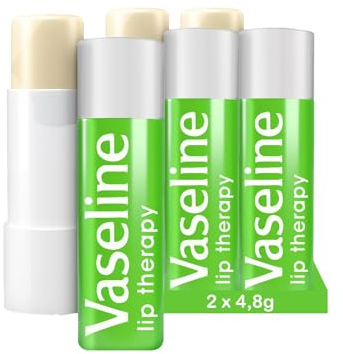 Vaseline Lip Therapy Aloe Vera | Getönter Lippenbalsam | Lippenstift mit Aloe Vera und Vitamin E (Aloe Vera 2 x 4,8g)