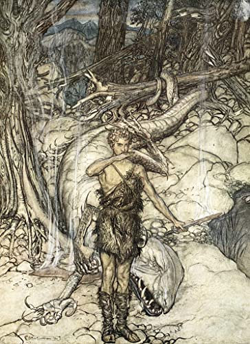 MHFFDYIV Berühmte Gemälde Malerei Wandkunst Moderne Drucke Das heiße blut brennt Wie feuer von arthur rackham Abstrakte Drucke für Heimtextilien 60x90cm
