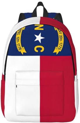 BKDODKS Rucksack mit Nord-Carolina-Flagge, vielseitiger und stilvoller Canvas-Rucksack – trendige Freizeittasche, Arbeit, Reisen, Freizeittasche, Schwarz, S