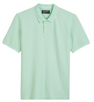 Marc O'Polo Herren Kurzarm-Poloshirt mit Stretch-Anteil Regular Fit, Grün (Dusty Aqua), L