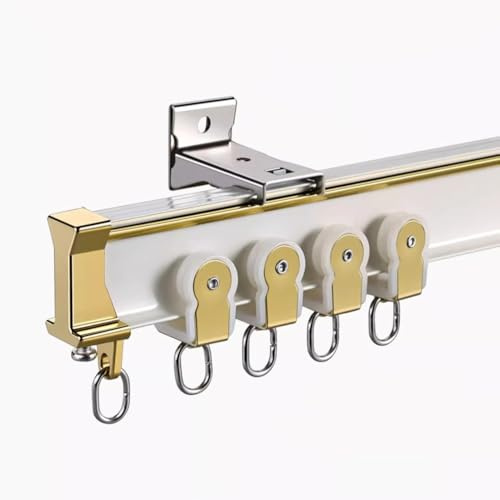 Bendable Curtain Track Rail Wall Mounted, Heavy Duty Bay Window Curved(White,450cm (14.8ft))