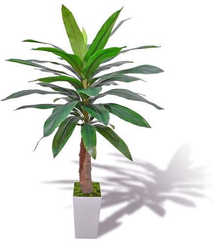 Zsenent The Artificial Alpinia zerumbet Tree is 6 FT in Height and Comes with a White Tall Flowerpot, Its Appearance is Similar to That of Artificial Olive Trees or Fake Olive Trees