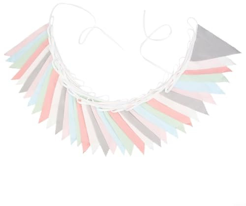 10M/33Ft Triangle Flag Bunting Banner, 36 Flags, Festive Party Supplies (Nordic Color)