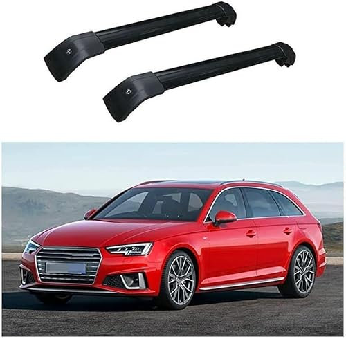 YYATT 2 Stück Auto Querträger Dachträger für Audi A4 Avant (8W5, B9) 2015-2022, Aluminium Hochstabile Dachreling Rack Gepäck Querträger Relingträger Zubehör,A Black