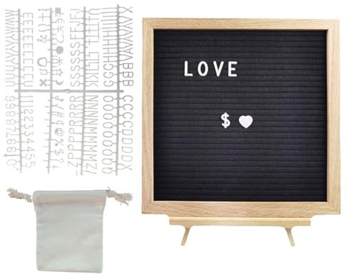 Schwarze Buchstabentafel – Schiefertafel aus Felder und Holz für Büro, rustikales Schild für Schule, Krankenhaus, Café, Unternehmen