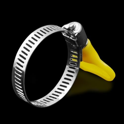 10 Stück 10–38 mm verstellbarer gelber Kunststoffgriff Hand-Schlauchschelle Rohrclip zum Anschließen von Luftschläuchen, 10,16 mm 10 Stück, Rohrschelle