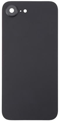 Glass Back Compatible with iPhone 16e Black Plain with Camera Lens No Logo