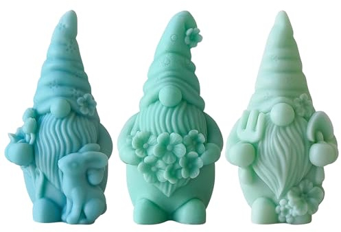 Silikonform Weihnachten Wichtel, 3 Stück Silikonformen Gießformen Weihnachten Kerzenformen zum Gießen Gießformen Silikon Weihnachten Silikonform Wichtel Gips Zum Gießen für DIY Weihnachtsdeko (D)