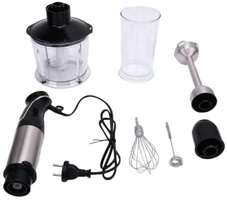 Juego de licuadora de inmersión 5 en 1, con espumador de leche, picadora, batidora de mano, licuadora personal, aparato de cocina de mano para preparación de batidos en la cocina