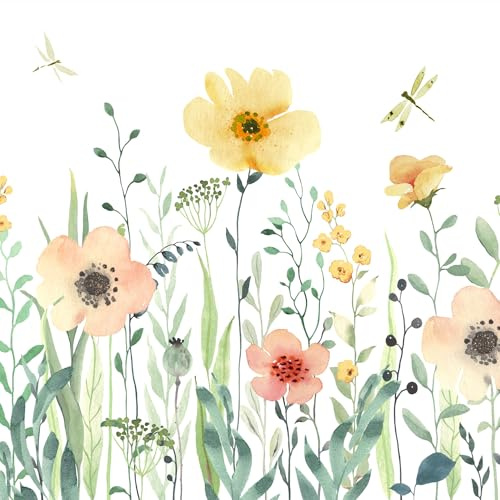 Braun & Company Servietten 33x33 cm 20 Stück 3-lagig | Blumenmotiv Wiesenmotiv Wildblumen | romantische Sommerwiese, Blumenwiese & Servietten Blumen und Wiese (1211-25000)