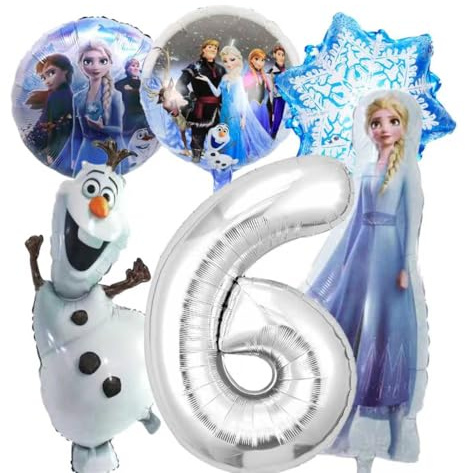 6pcs Cartoon Aluminium Folienballons, Kindergeburtstag Ballon Dekoration,Geburtstag Deko Für Kinder Geburtstagsparty (C)