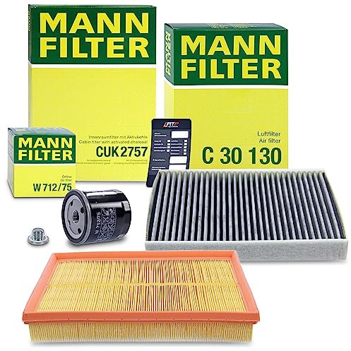 MANN-FILTER Inspektionspaket Filterset 1x Ölfilter, 1x Luftfilter, 1x Innenraumfilter (Aktivkohlefilter), Kompatibel mit OPEL ASTRA G (T98), ZAFIRA/ZAFIRA FAMILY B (A05), ZAFIRA A (T98)