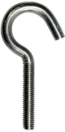 SN-TEC Schraubhaken/Wandhaken/Gewindehaken gebogen M8x80mm Edelstahl A2 rostfrei (10 Stück)