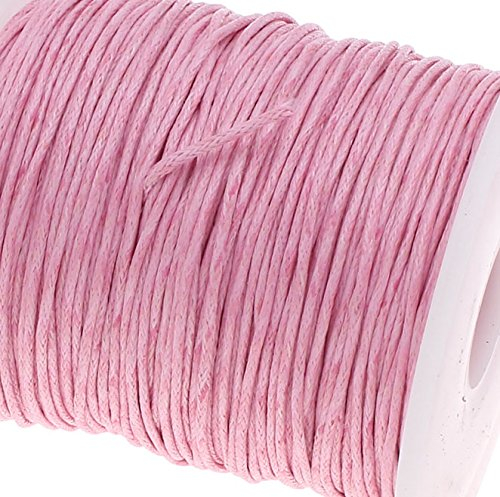 perlin – 75 M encerados algodón cordón color rosa 1 mm encerada joyas cordones Cera hilos Ideal para bisutería, C175
