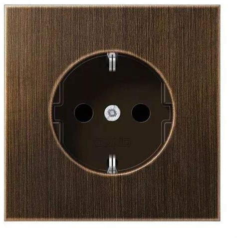 JUNG ME1521KIAT Schuko-Steckdose, 16 A / 250 V, Messing antik