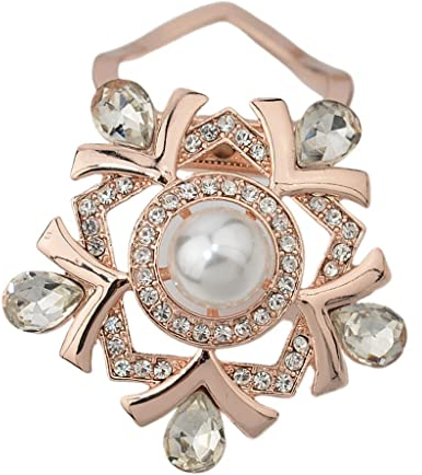Sharplace Damen Charm Perlen Strass Tuchspange/Tuchclip/Schalclip Ring/Brosche für Schals, Tücher oder Ponchos Schmuck, Weiß